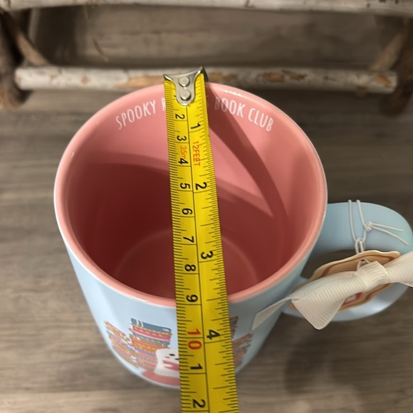 Spooky Readers Book Club Ghost Reading a Book Soft Touch Blue Pink Coffee Mug - Picture 11 of 11